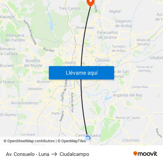 Av. Consuelo - Luna to Ciudalcampo map