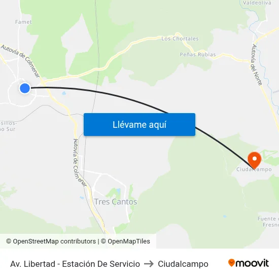Av. Libertad - Estación De Servicio to Ciudalcampo map