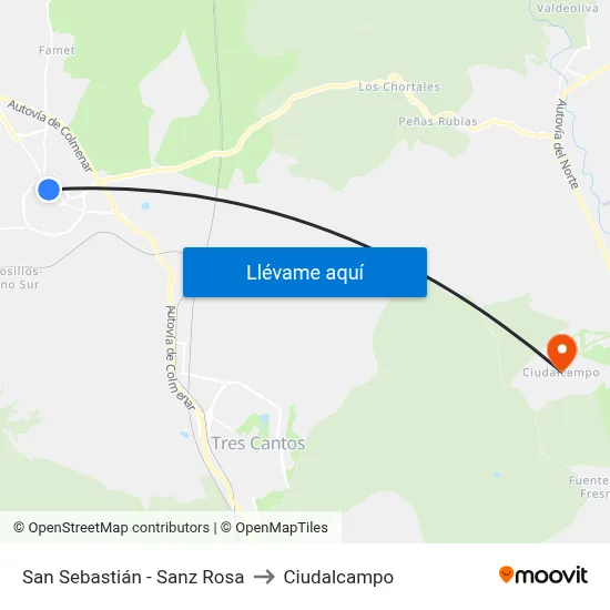 San Sebastián - Sanz Rosa to Ciudalcampo map