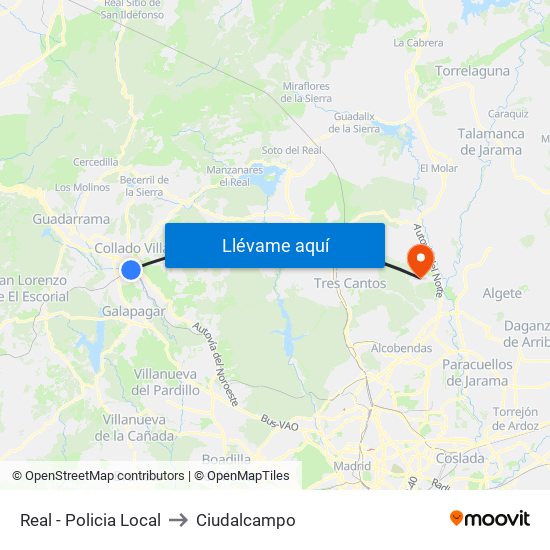 Real - Policia Local to Ciudalcampo map