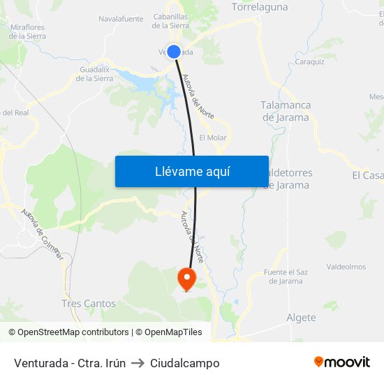 Venturada - Ctra. Irún to Ciudalcampo map