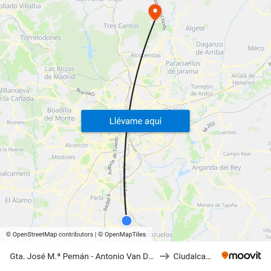 Gta. José M.ª Pemán - Antonio Van De Pere to Ciudalcampo map