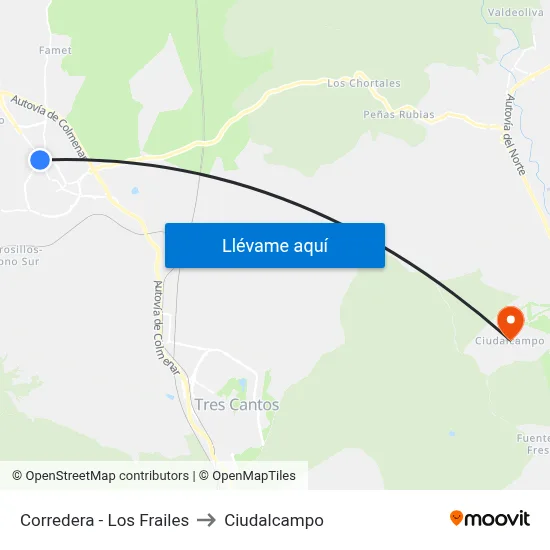 Corredera - Los Frailes to Ciudalcampo map
