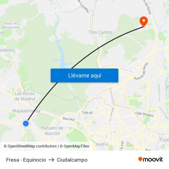 Fresa - Equinocio to Ciudalcampo map