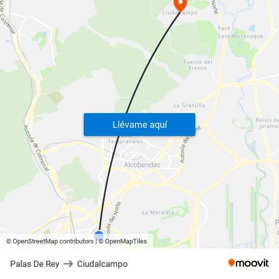Palas De Rey to Ciudalcampo map