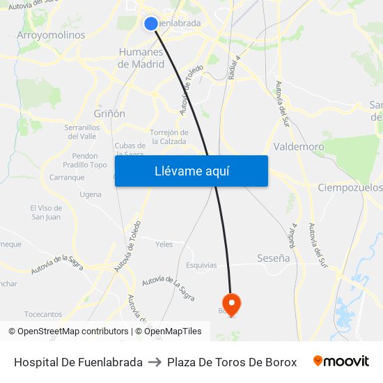 Hospital De Fuenlabrada to Plaza De Toros De Borox map