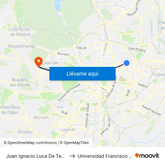 Juan Ignacio Luca De Tena - Juana I to Universidad Francisco De Vitoria map