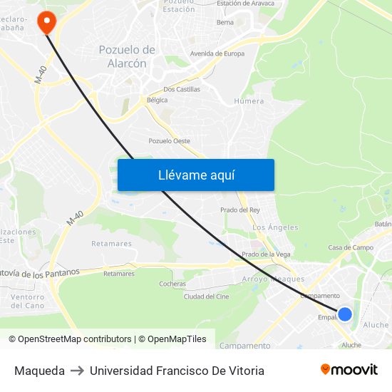 Maqueda to Universidad Francisco De Vitoria map