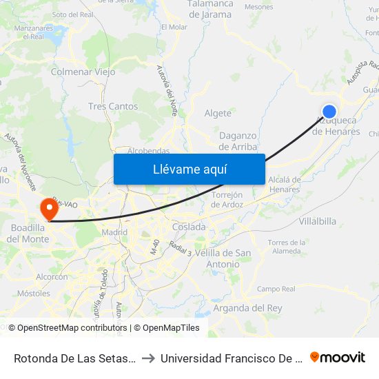 Rotonda De Las Setas, Quer to Universidad Francisco De Vitoria map
