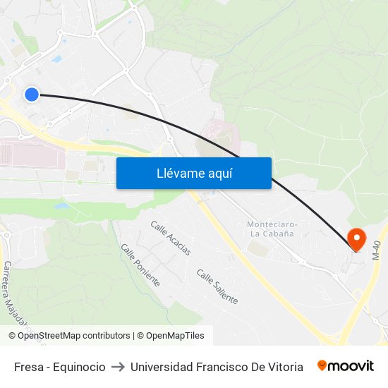 Fresa - Equinocio to Universidad Francisco De Vitoria map