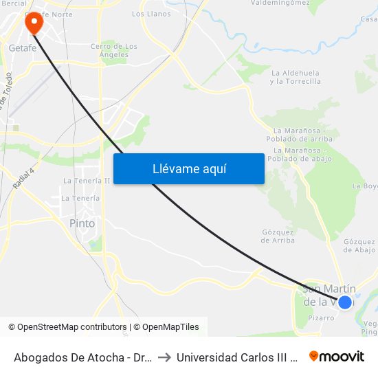 Abogados De Atocha - Dr. Marañón to Universidad Carlos III De Madrid map