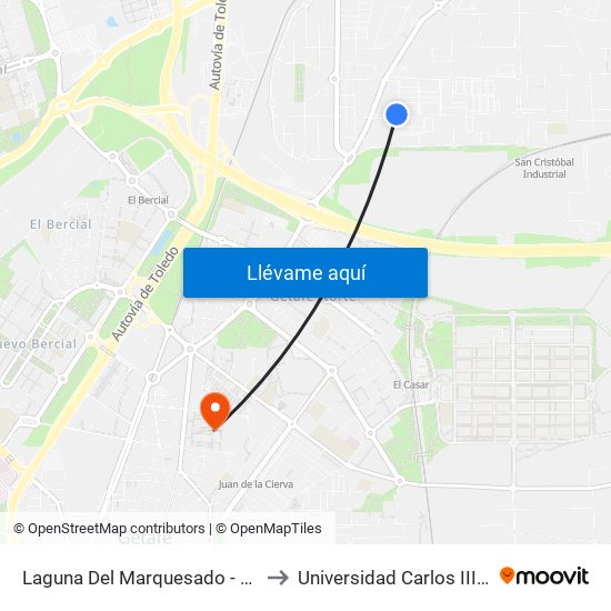 Laguna Del Marquesado - Real De Pinto to Universidad Carlos III De Madrid map