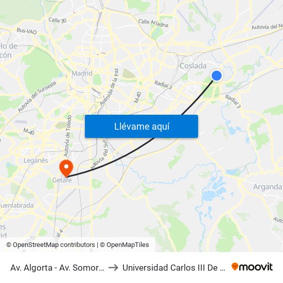 Av. Algorta - Av. Somorrostro to Universidad Carlos III De Madrid map