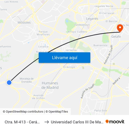 Ctra. M-413 - Cerámica to Universidad Carlos III De Madrid map