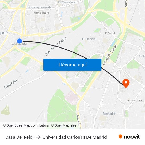 Casa Del Reloj to Universidad Carlos III De Madrid map