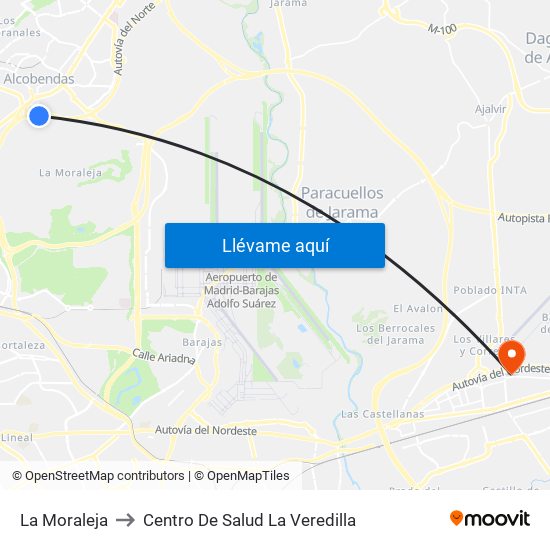 La Moraleja to Centro De Salud La Veredilla map