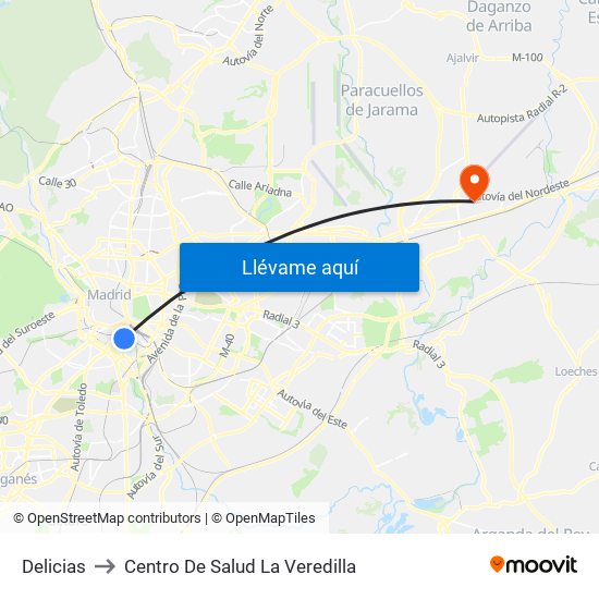 Delicias to Centro De Salud La Veredilla map