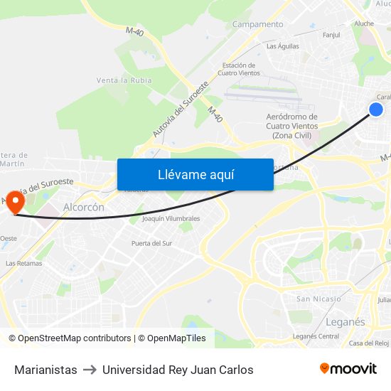 Marianistas to Universidad Rey Juan Carlos map