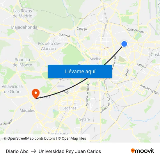 Diario Abc to Universidad Rey Juan Carlos map