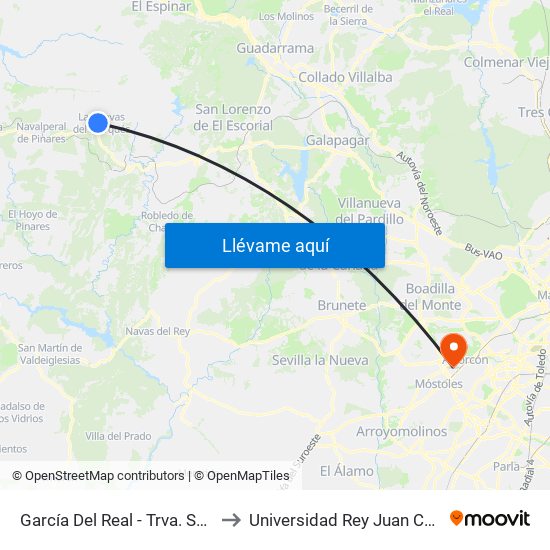 García Del Real - Trva. Sauco to Universidad Rey Juan Carlos map