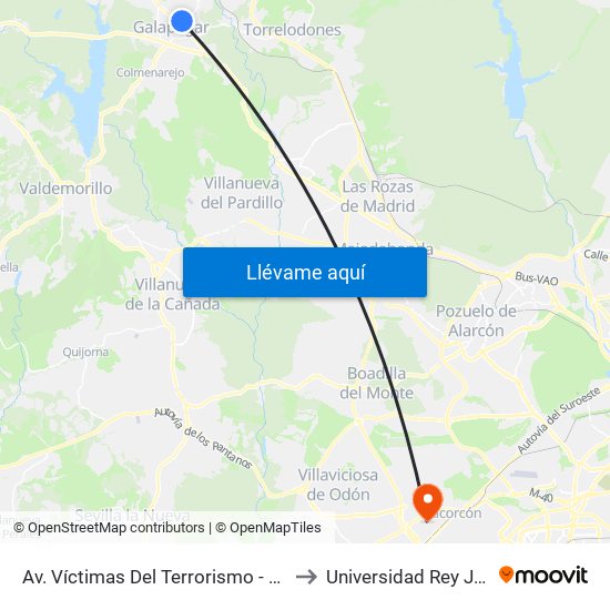 Av. Víctimas Del Terrorismo - Centro De Salud to Universidad Rey Juan Carlos map