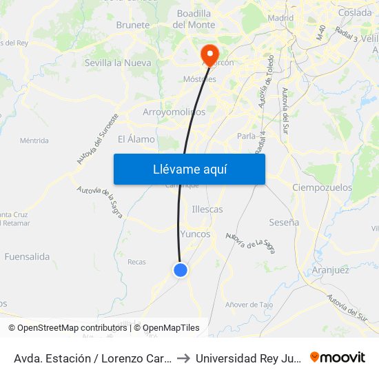 Avda. Estación / Lorenzo Carrillo, Yuncler to Universidad Rey Juan Carlos map