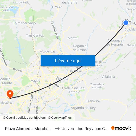 Plaza Alameda, Marchamalo to Universidad Rey Juan Carlos map