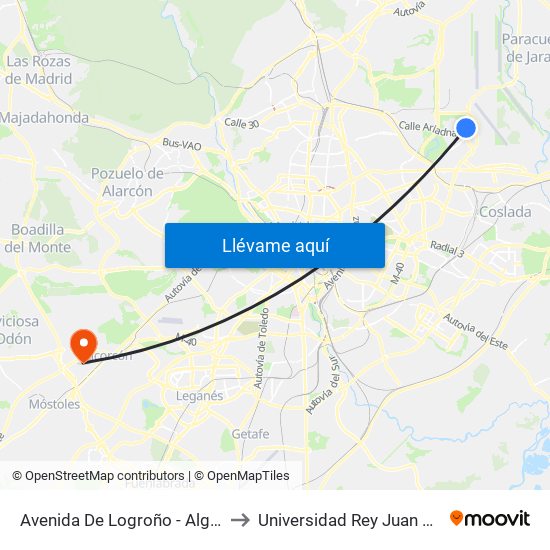 Avenida De Logroño - Algemesí to Universidad Rey Juan Carlos map