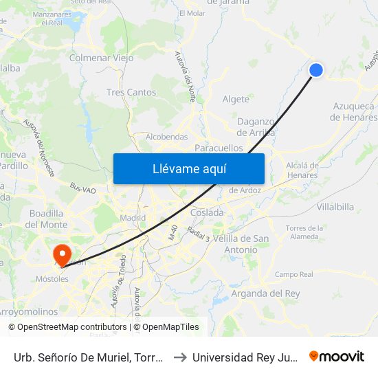 Urb. Señorío De Muriel, Torrejón Del Rey to Universidad Rey Juan Carlos map
