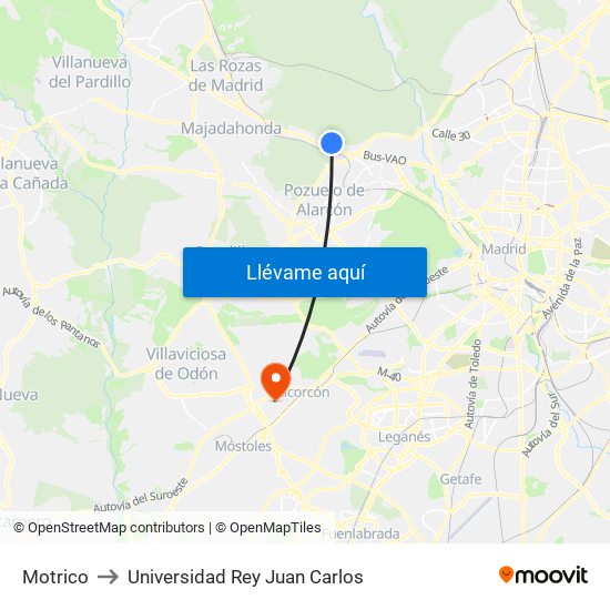 Motrico to Universidad Rey Juan Carlos map