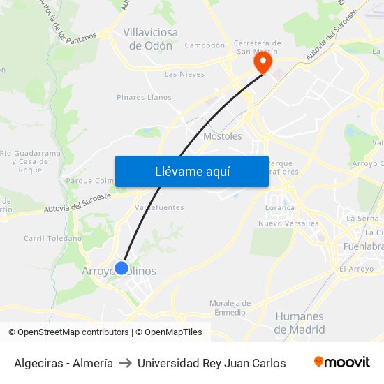 Algeciras - Almería to Universidad Rey Juan Carlos map