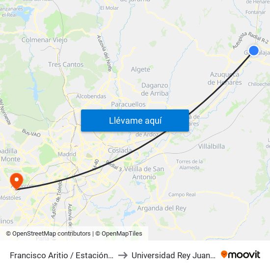 Francisco Aritio / Estación De Tren to Universidad Rey Juan Carlos map