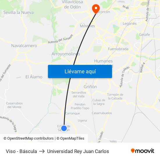 Viso - Báscula to Universidad Rey Juan Carlos map