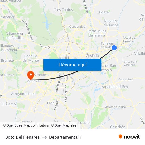 Soto Del Henares to Departamental I map