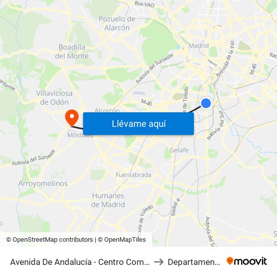Avenida De Andalucía - Centro Comercial to Departamental I map