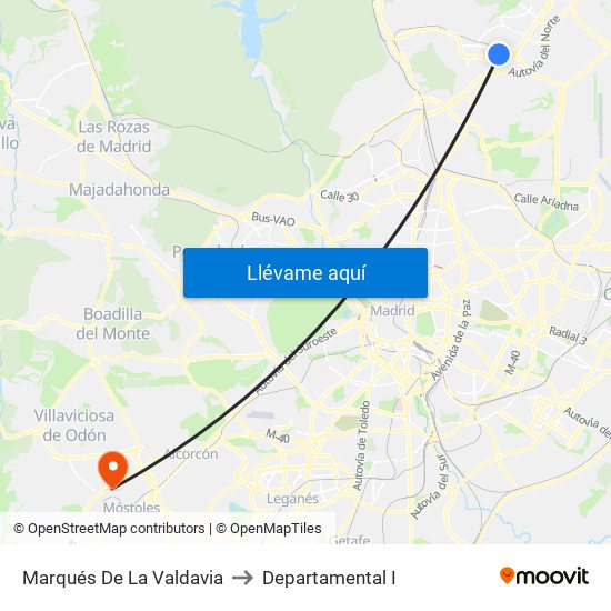 Marqués De La Valdavia to Departamental I map