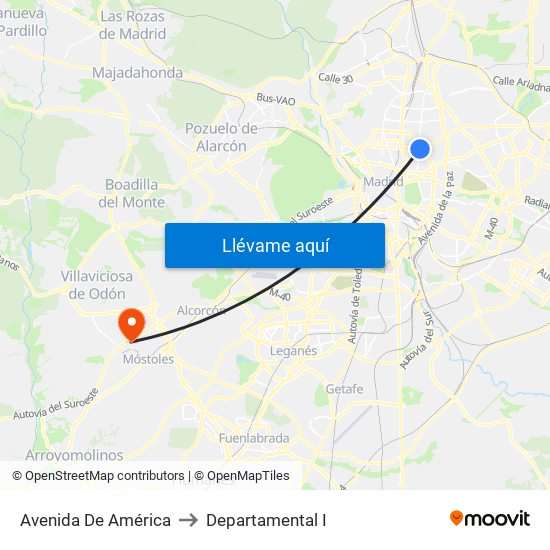 Avenida De América to Departamental I map