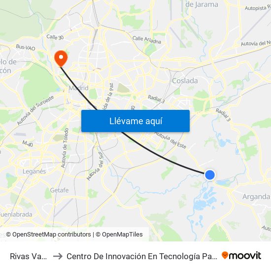 Rivas Vaciamadrid to Centro De Innovación En Tecnología Para El Desarrollo Humano Itdupm map