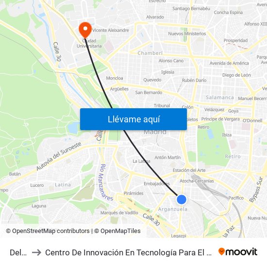 Delicias to Centro De Innovación En Tecnología Para El Desarrollo Humano Itdupm map