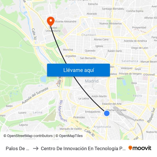 Palos De La Frontera to Centro De Innovación En Tecnología Para El Desarrollo Humano Itdupm map