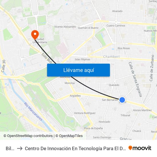 Bilbao to Centro De Innovación En Tecnología Para El Desarrollo Humano Itdupm map