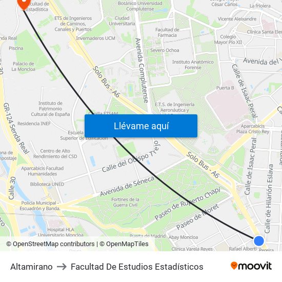 Altamirano to Facultad De Estudios Estadísticos map