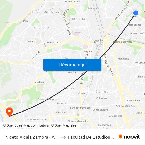 Niceto Alcalá Zamora - Ana De Austria to Facultad De Estudios Estadísticos map