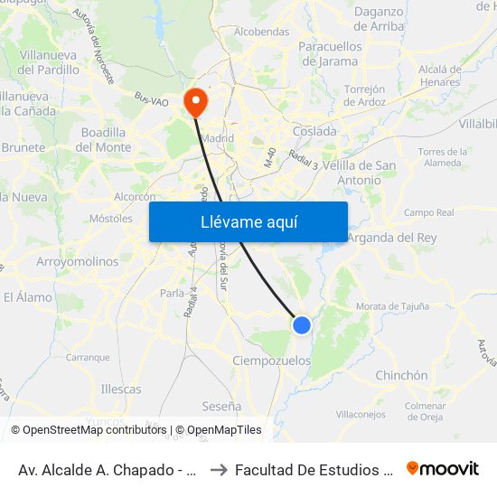 Av. Alcalde A. Chapado - Lope De Vega to Facultad De Estudios Estadísticos map