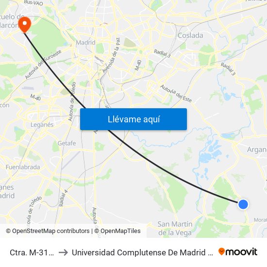 Ctra. M-311 - El Alto to Universidad Complutense De Madrid (Campus De Somosaguas) map