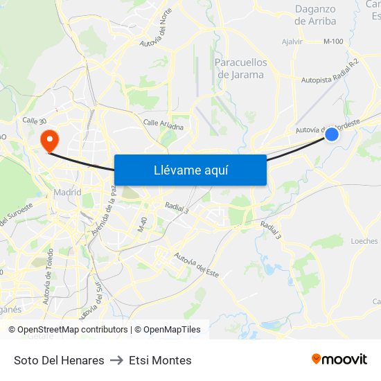 Soto Del Henares to Etsi Montes map