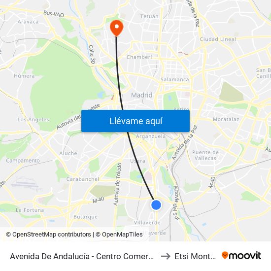 Avenida De Andalucía - Centro Comercial to Etsi Montes map