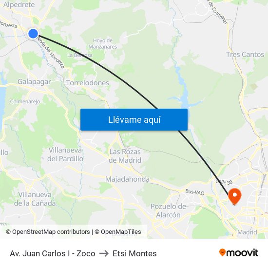 Av. Juan Carlos I - Zoco to Etsi Montes map