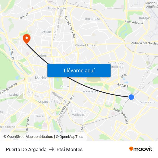 Puerta De Arganda to Etsi Montes map