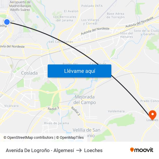 Avenida De Logroño - Algemesí to Loeches map
